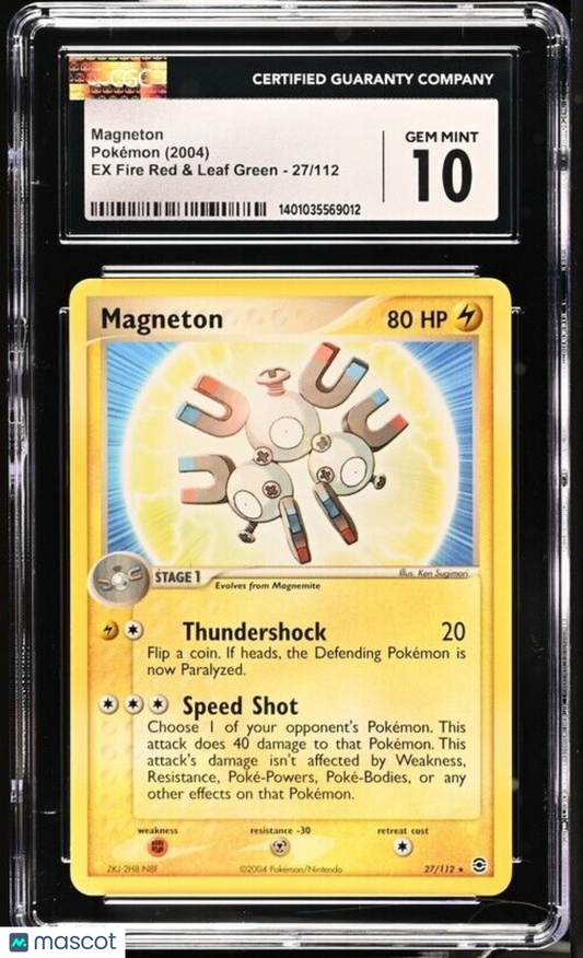 Pokémon TCG 2004 Magneton 27/112 EX Fire Red & Leaf Green Non Holo Rare  CGC 10