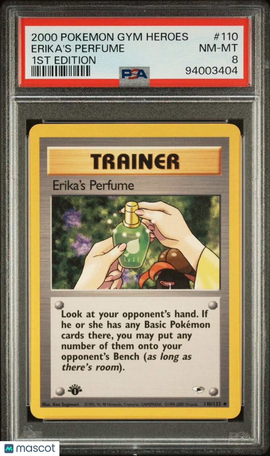 PSA 8 Erika's Perfume #110 2000 Pokemon Gym Heroes 1st Edition