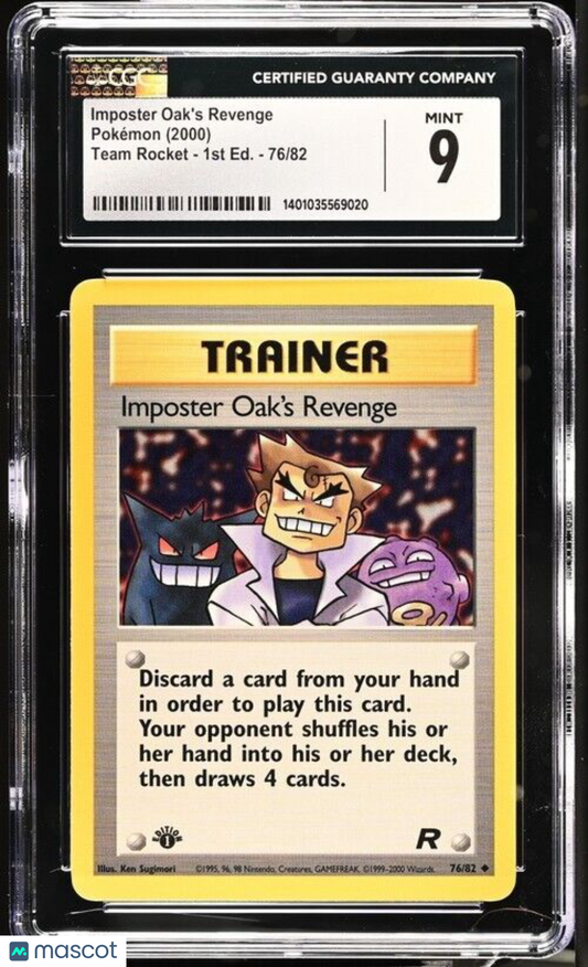 POKEMON CARD IMPOSTER OAK'S REVENGE #76 1ST EDITION TEAM ROCKET 76/82 PSA 9 #76