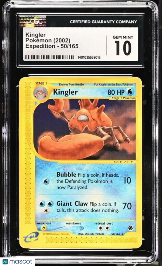 CGC 10 Pokémon 2002 Kingler 50/165 Expedition Rare | English